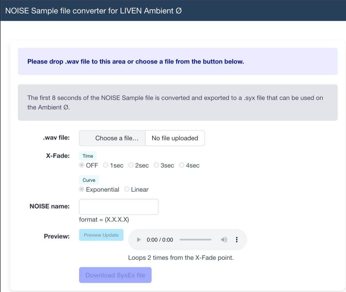Sonicware Liven Ambient Ø Update OS 1.5 Converter