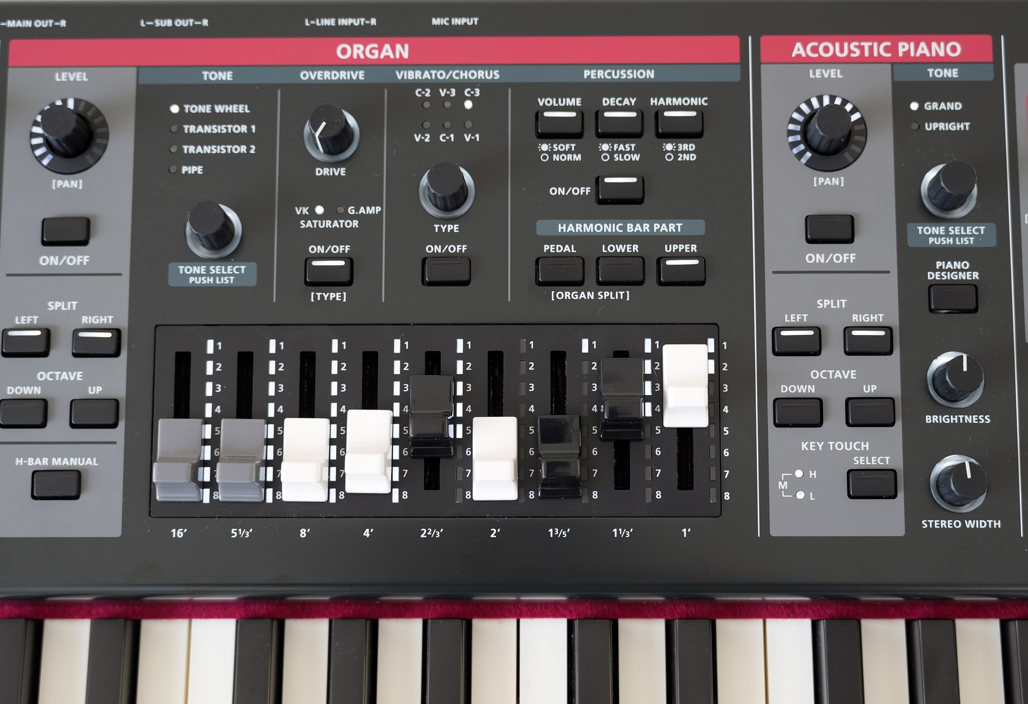 Roland V-Stage 88 Stagekeyboard Drawbars