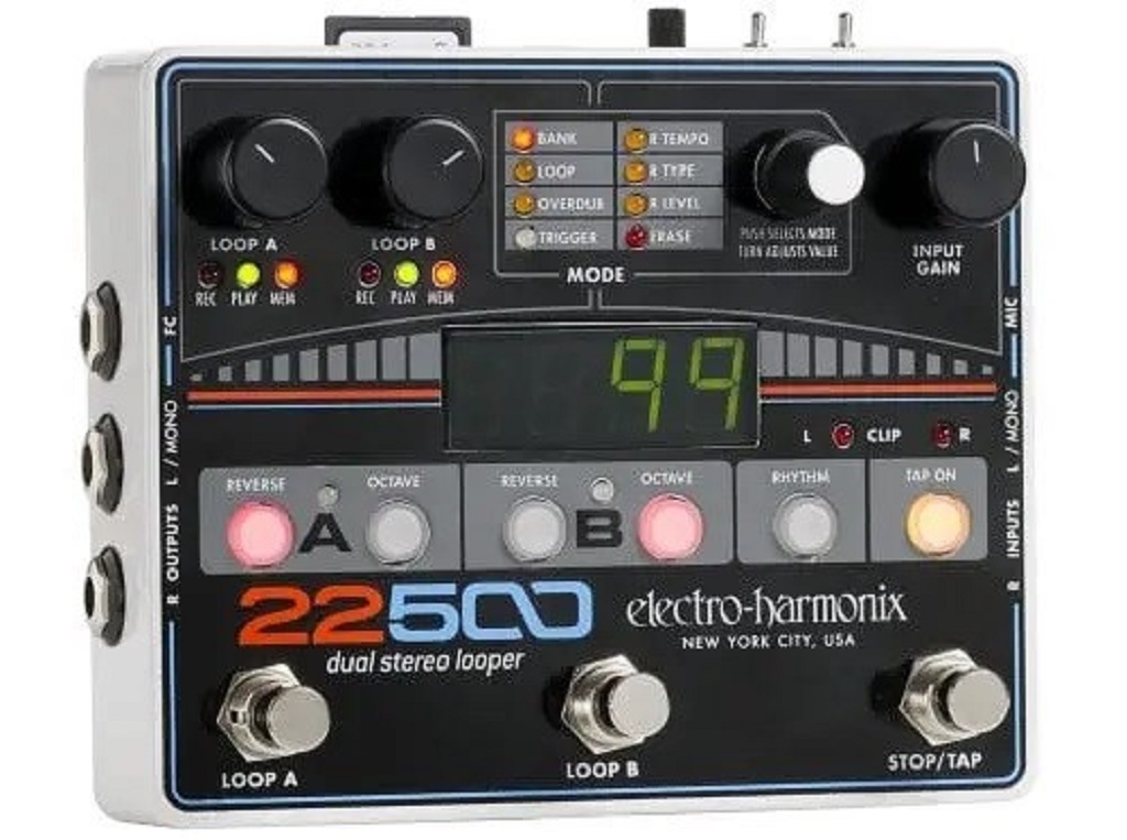 electro harminx 22500 dual stereo looper pedal