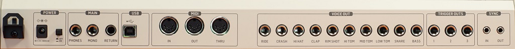 Behringer RD-9 Rückseite mit Anschlüsse