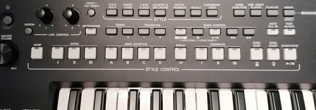 Typische Bedienelemente Keyboard