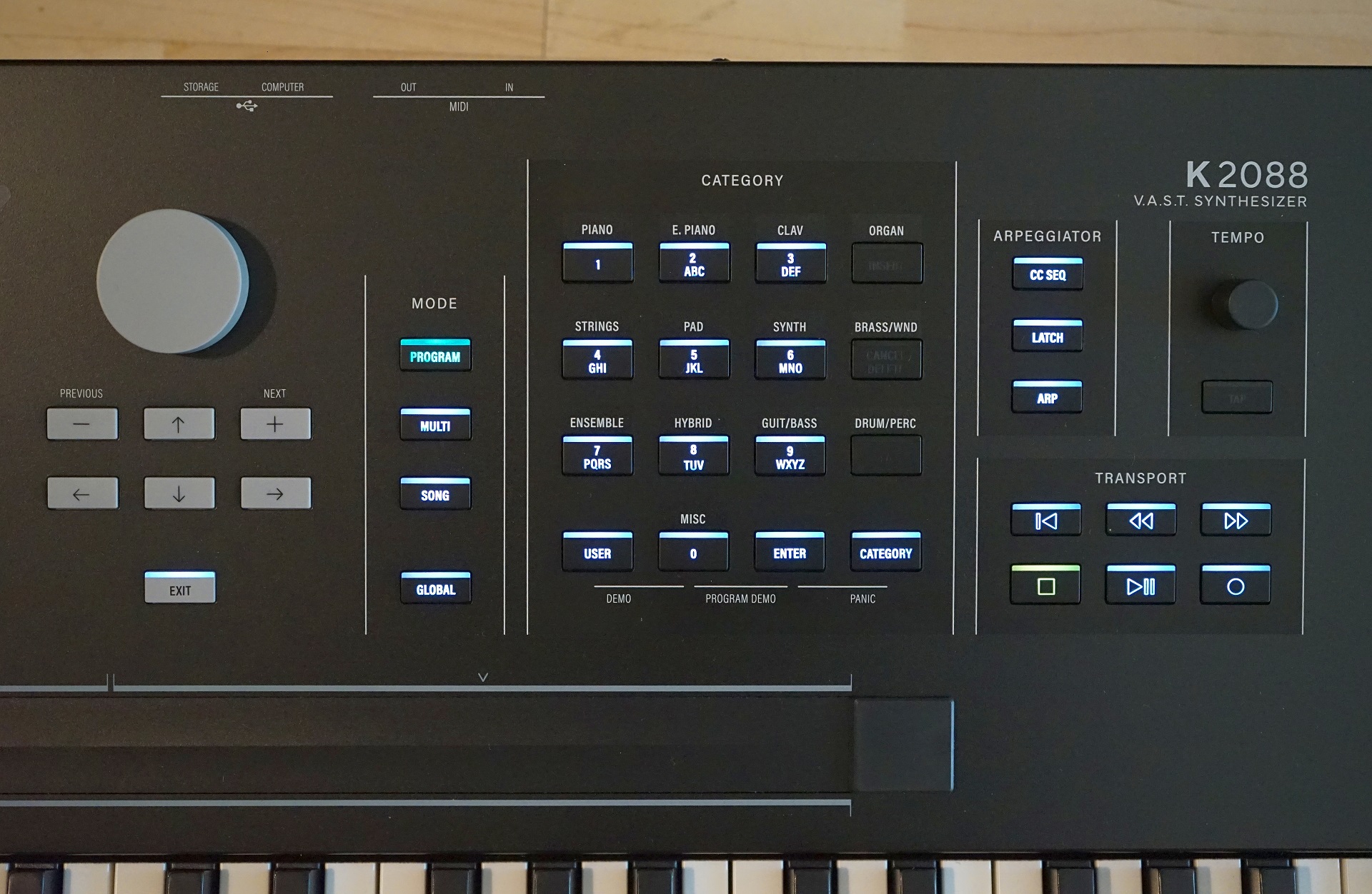 Kurzweil K2088 Keyboard Synthesizer Tasten
