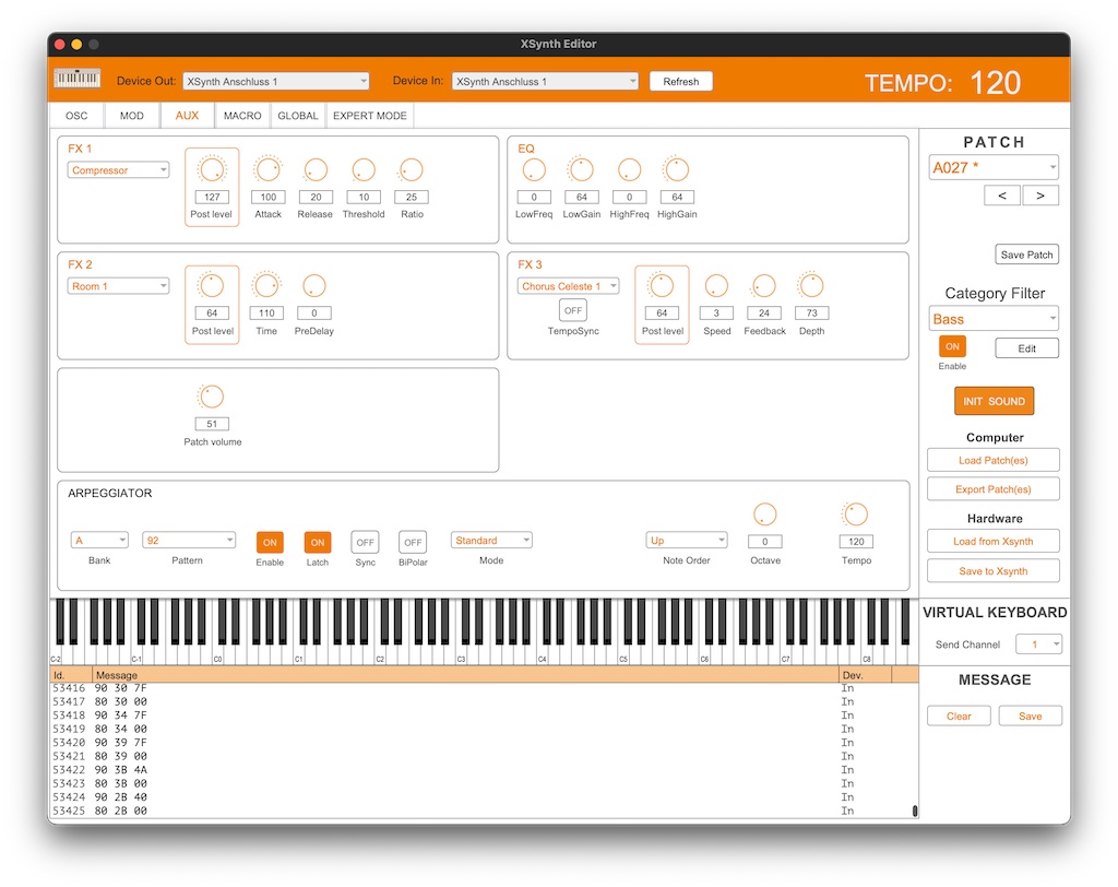 ESI Xsynth Editor aux