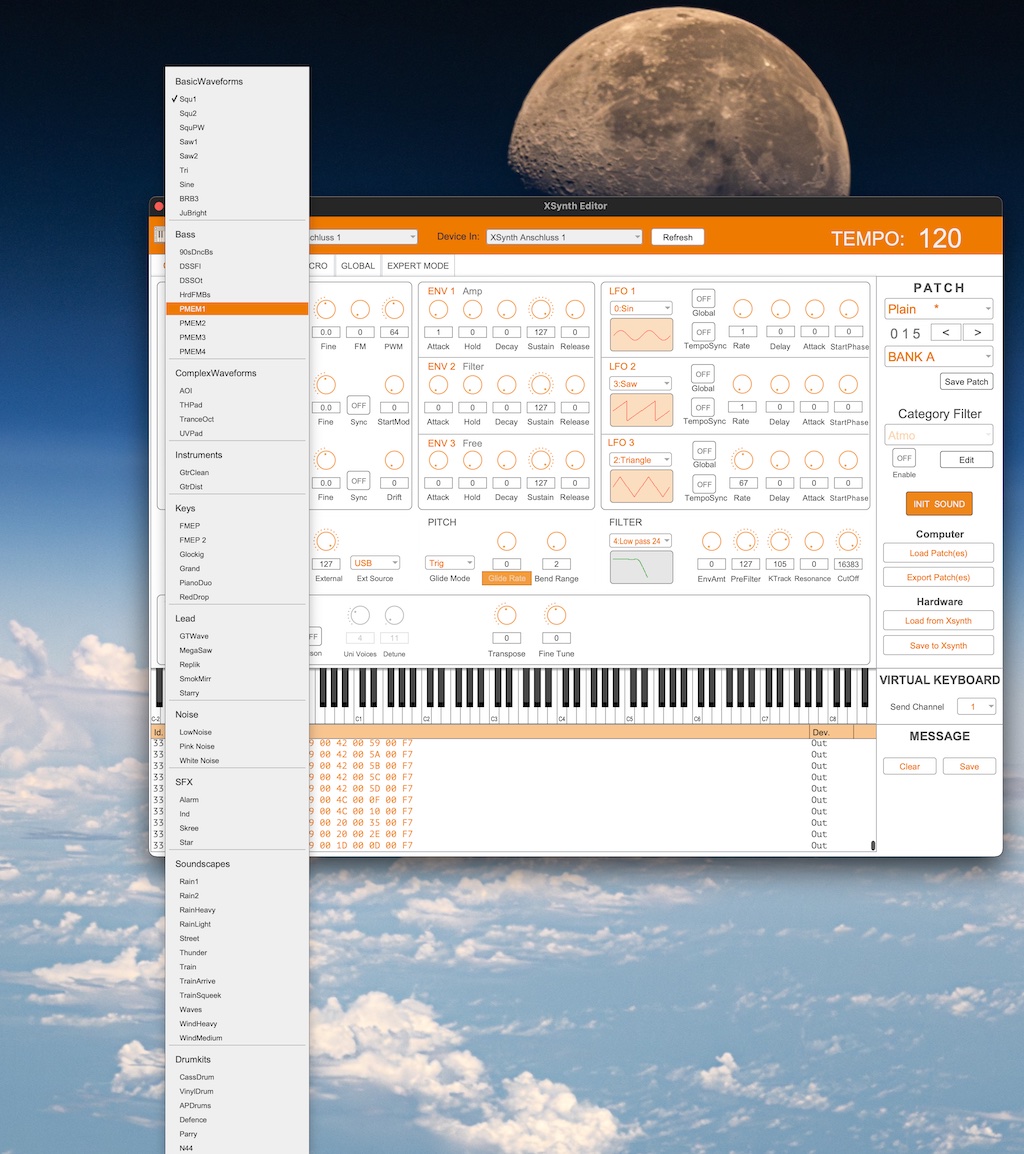 ESI Xsynth editor osc