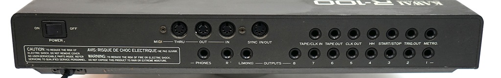 Kawai R-100 Drummachine Anschlüsse Rückseite