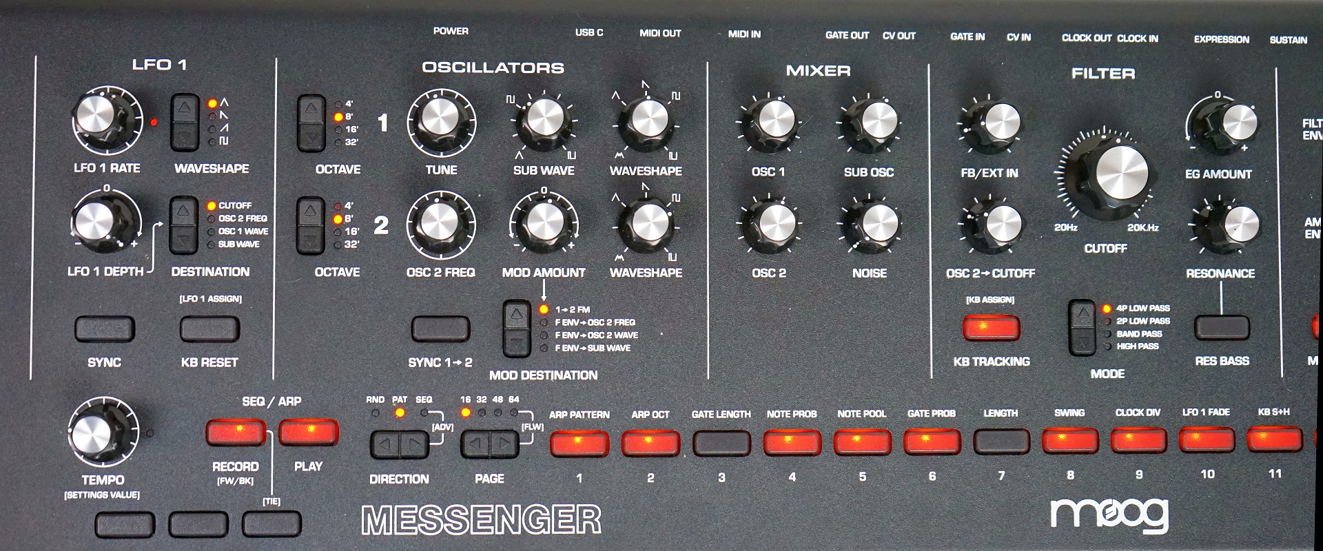 Moog Messenger panel