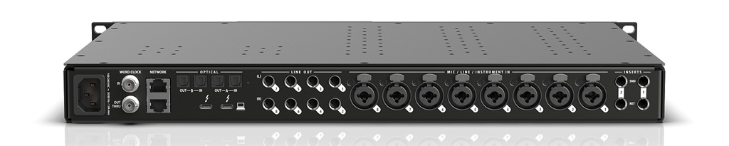 Rückseite mit Anschlüsse des Audiointerface MOTU 10Pre