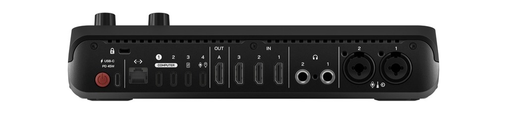 Anschlüsse an der Rückseite des RØDECaster Video S für Content Creator