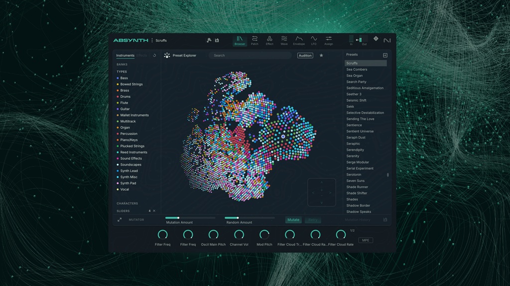 Preset Explorer von Absynth 6 Synthesizer