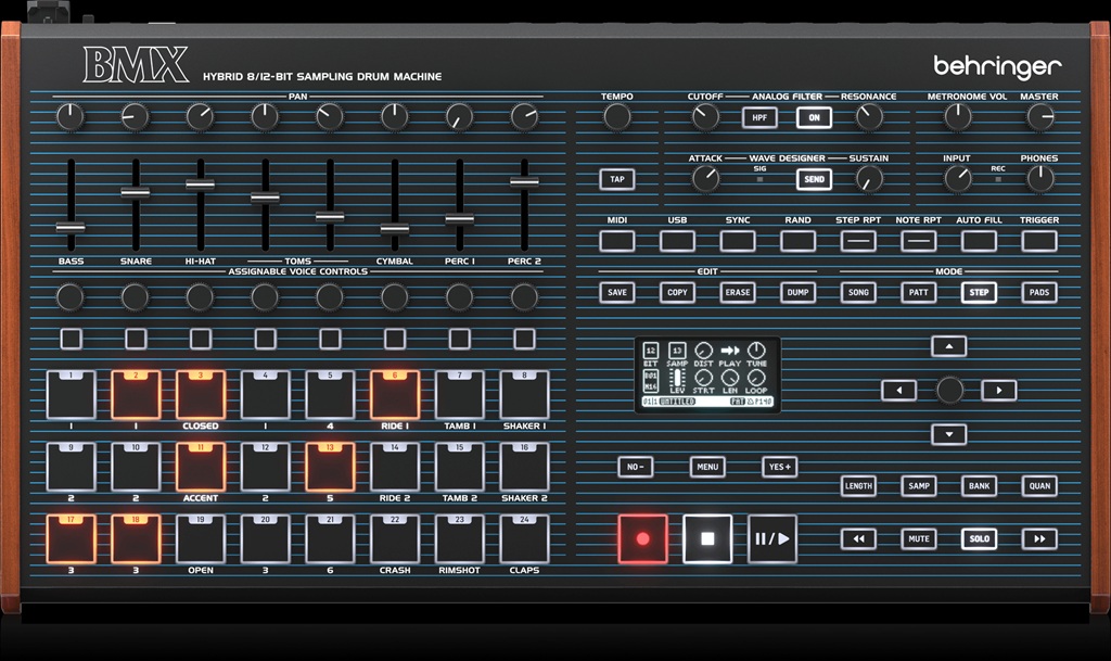 Drum Machine Behringer BMX Bedienfeld