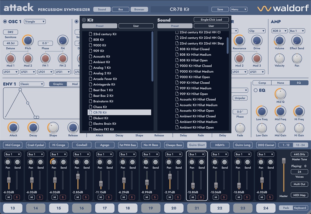 Presets bequem per Browser aufrufen beim Waldorf Attack 3 Plugin