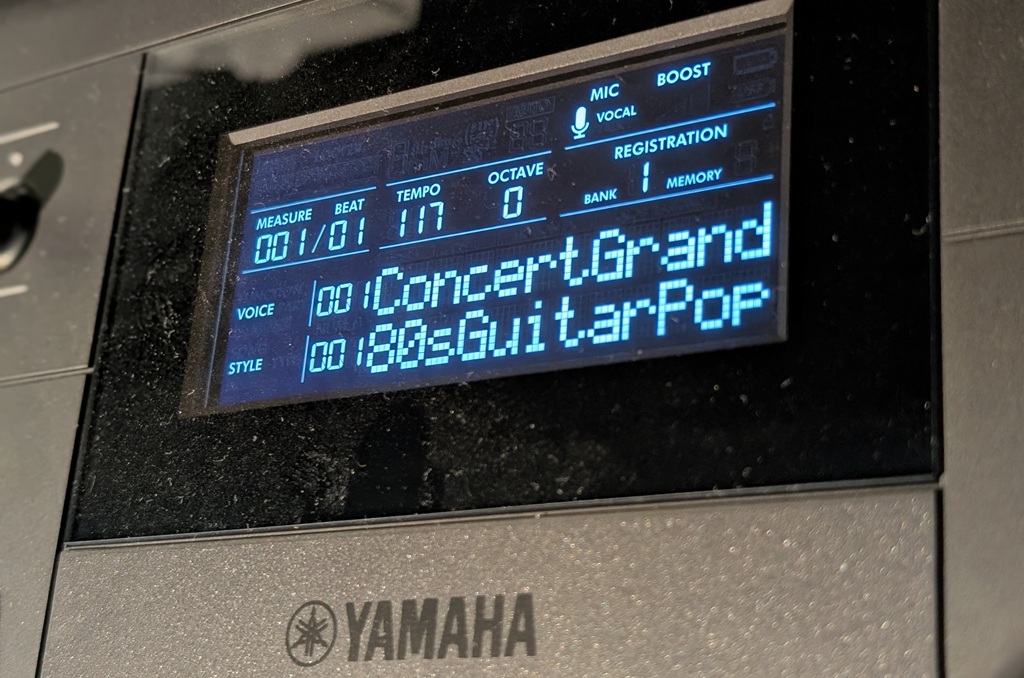 Gut lesbares Display im Yamaha PSR E583