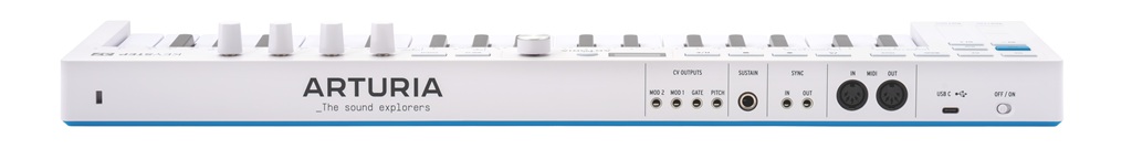 Rückseite des Arturia Keystep 37 mk2 Controller mit Anschlüsse DAW Keyboard mit 37 Tasten