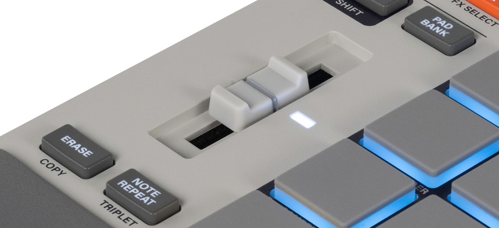 Fader steuert Parameter in der Samplegroovebox AKAI MPC Sample