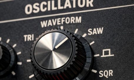 Wellenformen im Oszillator an einem Synthesizer