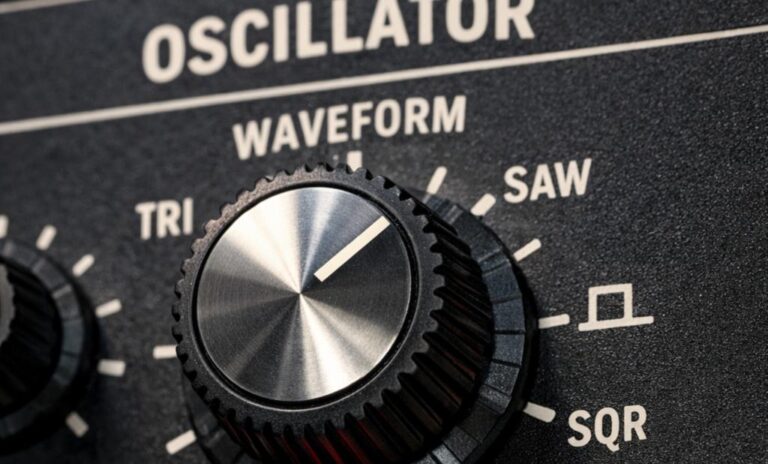 Wellenformen im Oszillator an einem Synthesizer