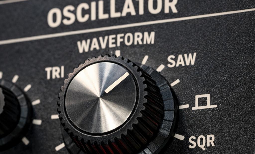 Wellenformen im Oszillator an einem Synthesizer