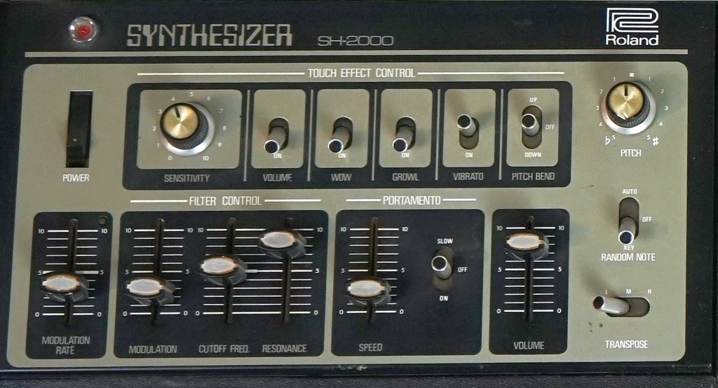 Analoger Synthesizer Roland SH-2000 Bedienfeld