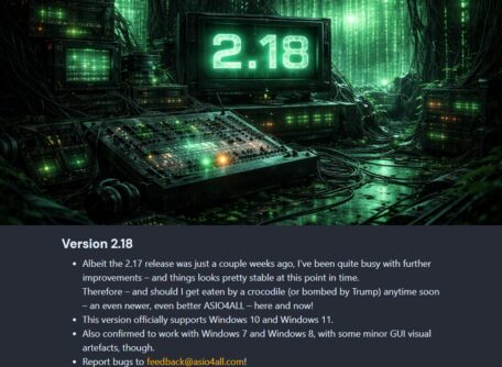 ASIO Treiber kostenfrei für DAW