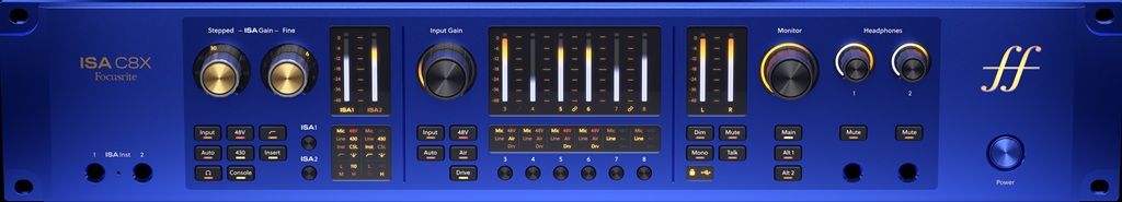 Frontansicht des USB-Audiointerfaces C8X von Focusrite