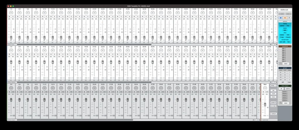 Neue Mixerview bei RME TotalMix 2 Software