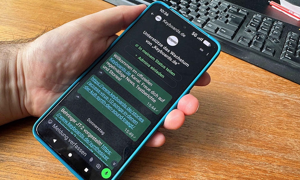 Abonniere den Whatsapp-Kanal von Keyboards.de auf deinem Smartphone