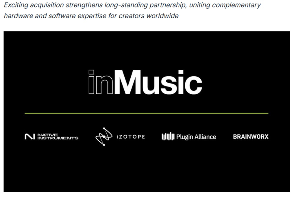 Meldung Native Instruments zur Übernahme durch InMusic