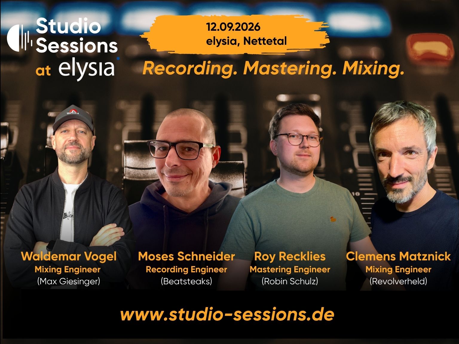 Studio Sessions at elysia: Event für Recording, Mixing und Mastering