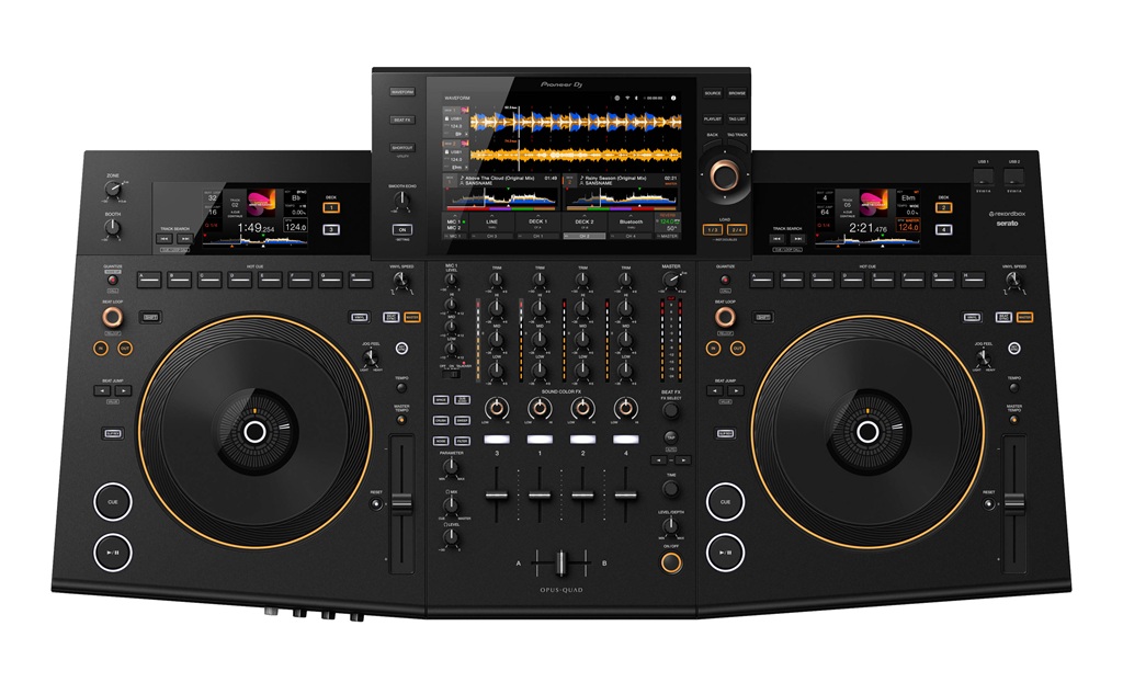 Pioneer DJ Opus-Quad Deal – 4-Deck-All-in-one-DJ-System mit Touchscreen, Jogwheels und 4-Kanal-Mixer.