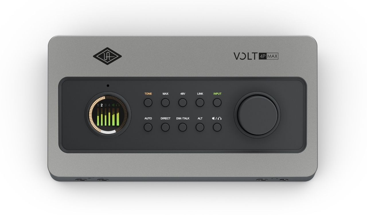 Volt P4 Max: Smart Display und großer Drehregler ermöglichen die direkte Kontrolle von Pegeln, Klangcharakter und Recording-Funktionen am Gerät.